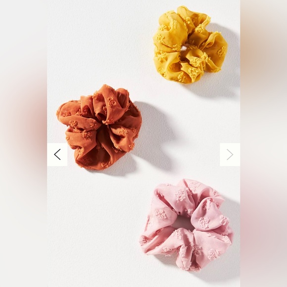 Set of Three Floral Scrunchies by Anthropologie - Picture 2 of 2